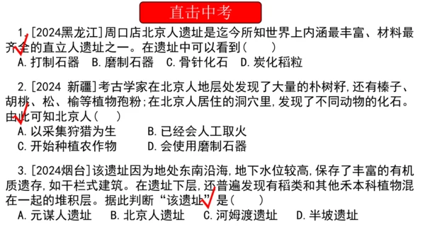 七年级历史上册第一单元 史前时期：原始社会与中华文明的起源   单元练习  课件（22张PPT）