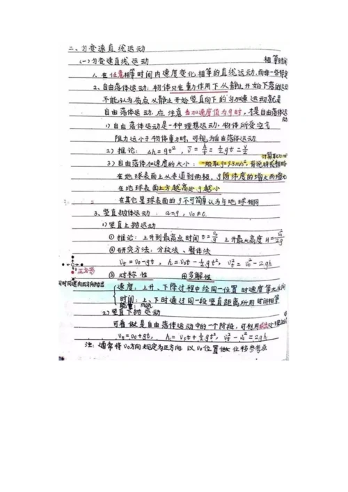 高中物理知识点：物理必修1学霸笔记.docx