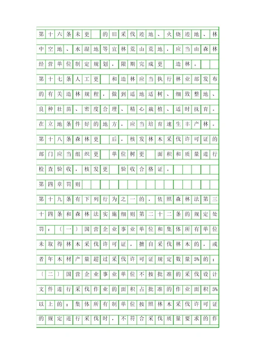 森林采伐更新工作实施办法