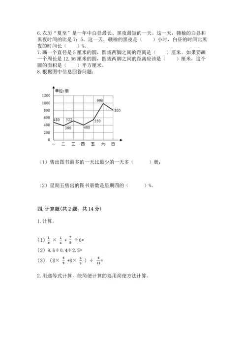 六年级上册数学期末测试卷附参考答案（研优卷）.docx
