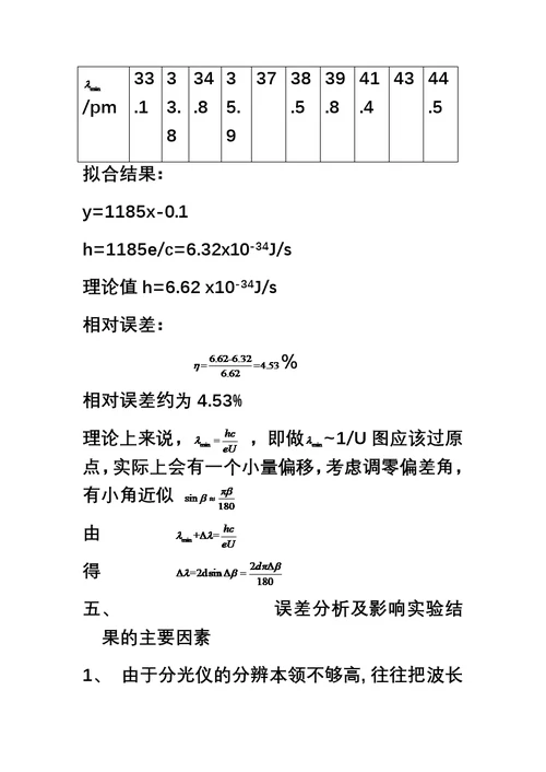 X光系列实验报告