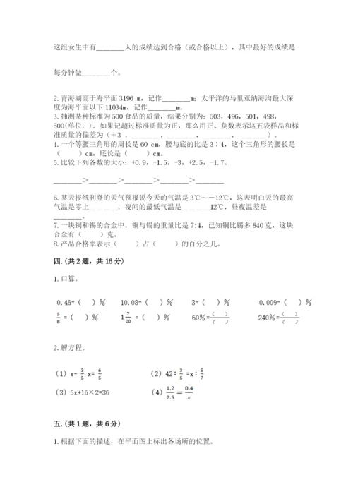 青岛版六年级数学下学期期末测试题附参考答案【满分必刷】.docx