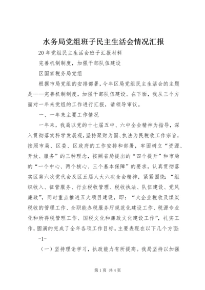 水务局党组班子民主生活会情况汇报 (5).docx