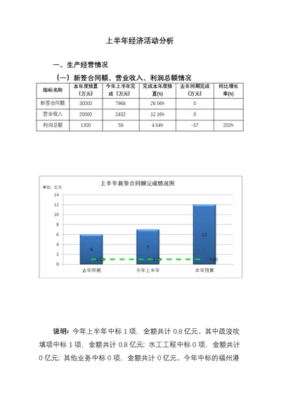 上半年经济活动分析模板(各单位)