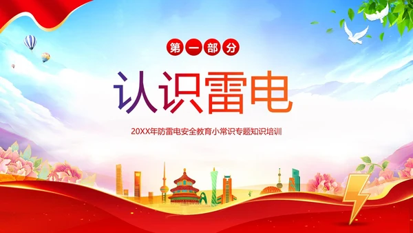 夏季防雷电防溺水防雷电安全教育PPT课件