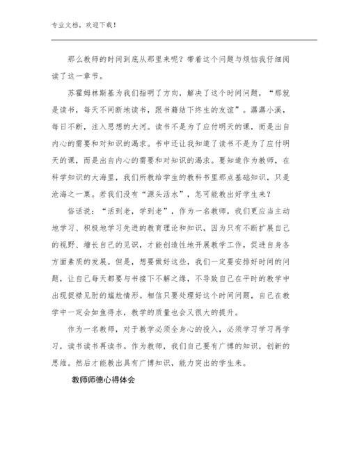 2024教师师德心得体会例文17篇.docx