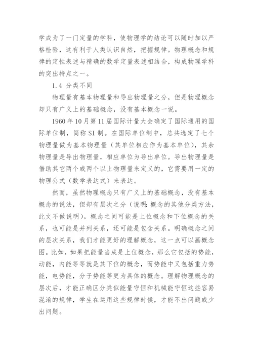 谈谈物理概念和物理量的区别论文.docx