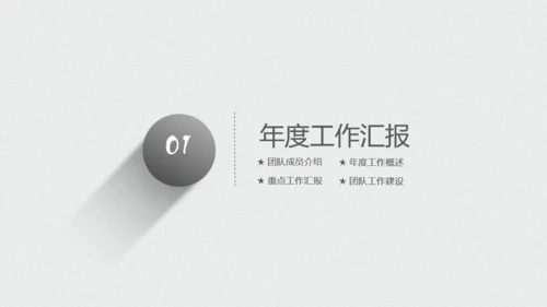 极简灰白年度工作总结报告通用PPT模板