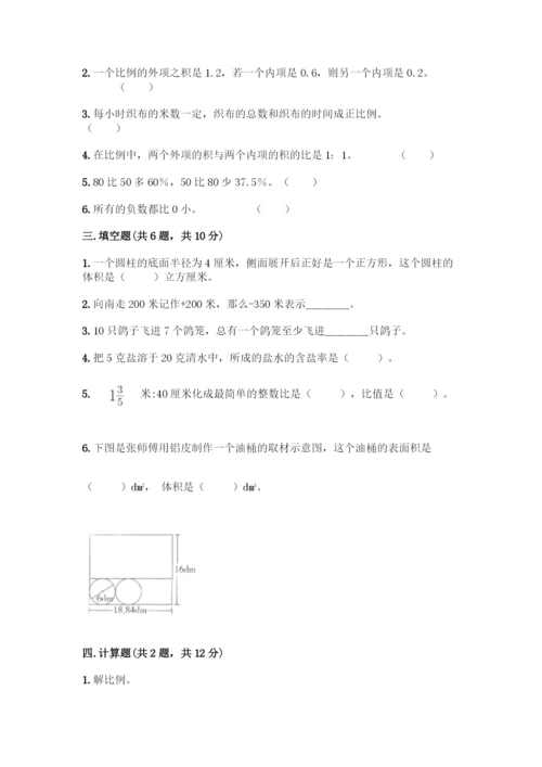人教版六年级下册数学期末测试卷加答案(综合卷).docx
