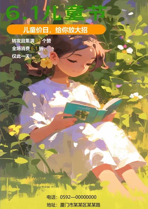 极简卡通背景六一节节日海报