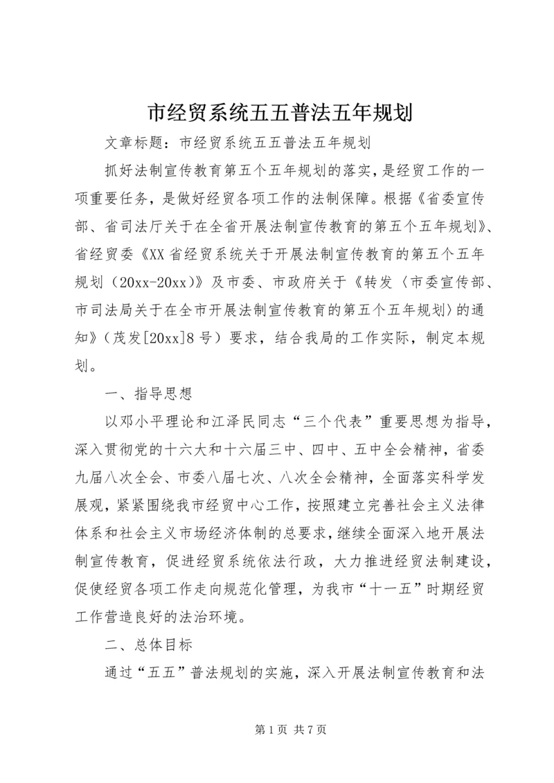 市经贸系统五五普法五年规划 (2).docx