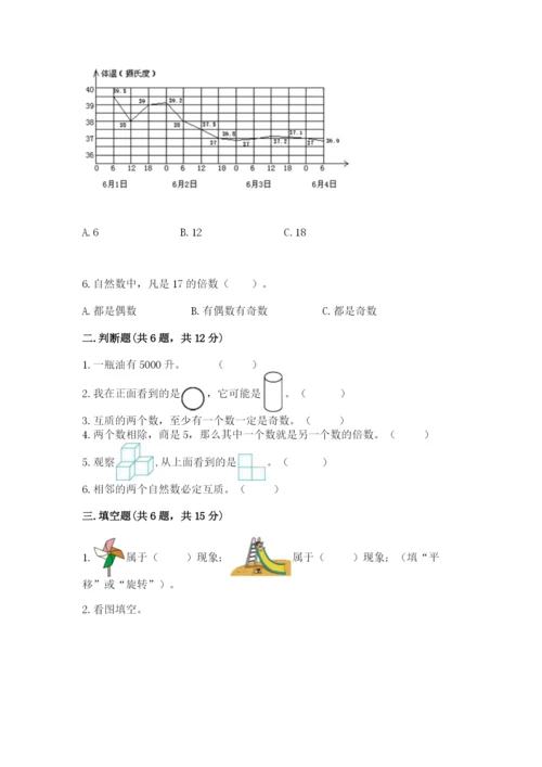 人教版五年级下学期数学期末测试卷精品【全国通用】.docx