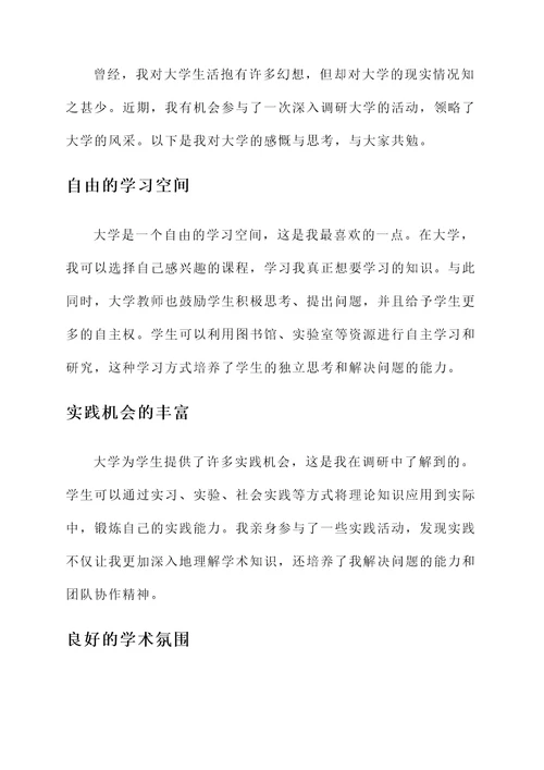 调研大学感言