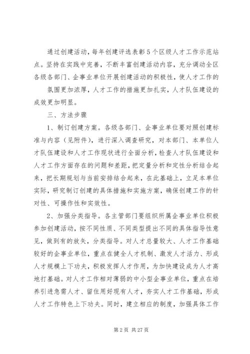 人才工作示范点创建意见.docx