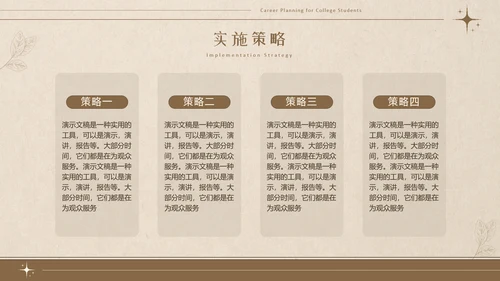 美拉德色大学生职业生涯规划PPT模板