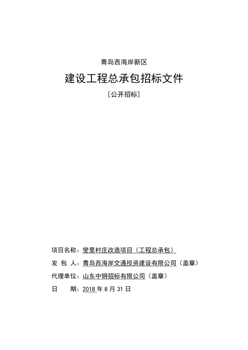 村庄改造项目工程工程总承包招标文件.docx