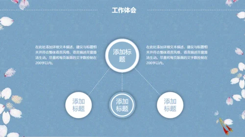 素雅樱花飞舞背景工作汇报通用PPT模版