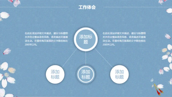素雅樱花飞舞背景工作汇报通用PPT模版
