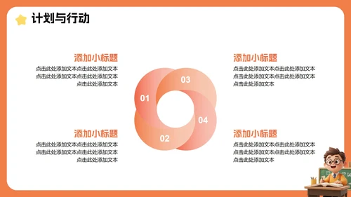 橙色3D卡通风班级班委班干部竞选PPT模板