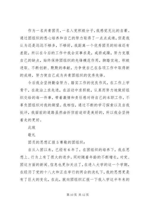 有关共青团员的思想汇报.docx