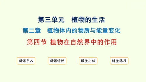 3.2.4植物在自然界中的作用-七年级生物下学期同步精品课件（2024人教版）(共27张PPT)