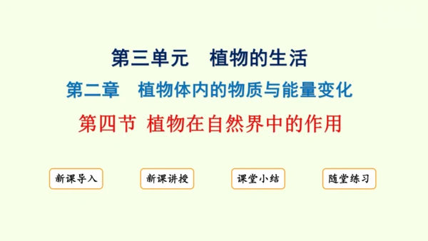 3.2.4植物在自然界中的作用-七年级生物下学期同步精品课件（2024人教版）(共27张PPT)