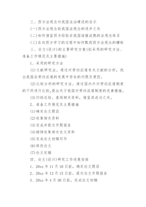 法学毕业论文开题报告怎么写.docx