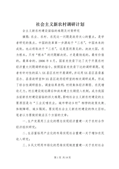 社会主义新农村调研计划 (4).docx