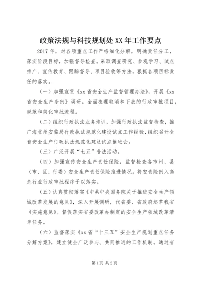 政策法规与科技规划处XX年工作要点.docx