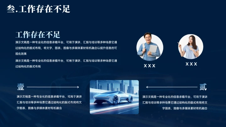 大气蓝色新能源汽车工作汇报模板