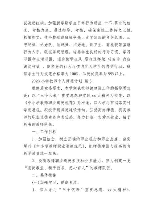 2023小学教师个人师德计划.docx