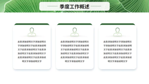 清新绿叶月度复盘总结通用PPT模板