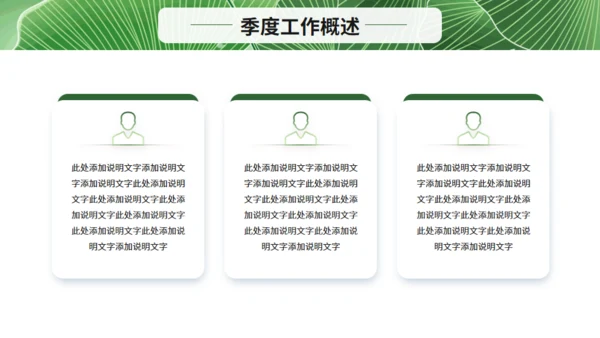 清新绿叶月度复盘总结通用PPT模板
