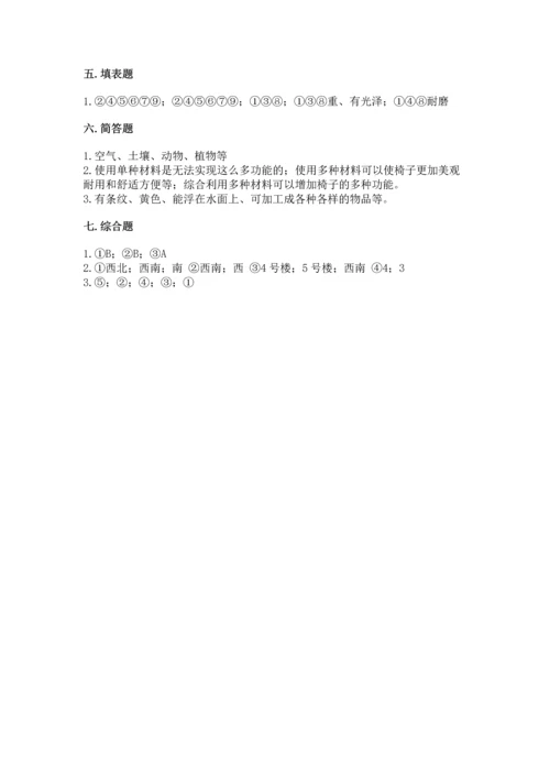 教科版二年级上册科学期末测试卷（典优）.docx