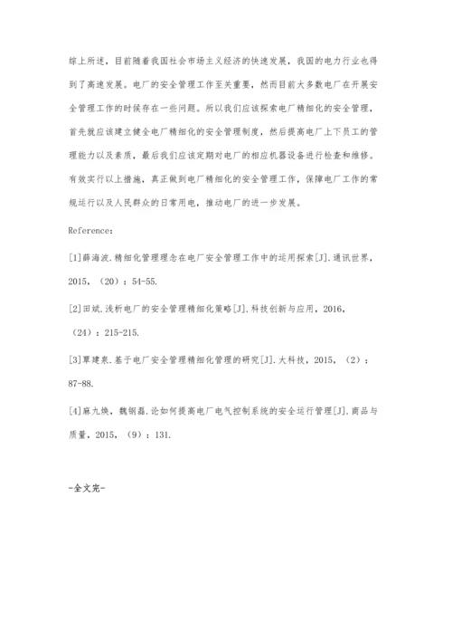 探索电厂精细化的安全管理.docx