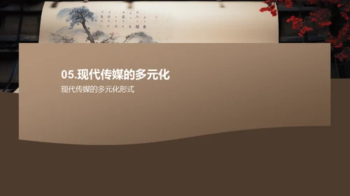 国潮风媒体传媒教学课件PPT模板