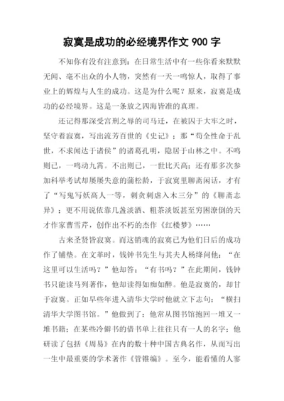 寂寞是成功的必经境界作文900字.docx