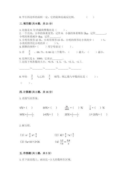 北师大版小学六年级下册数学期末检测试题精选.docx