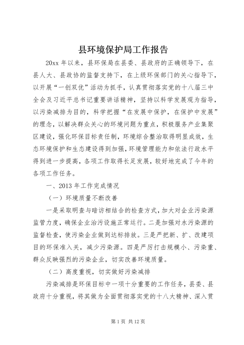 县环境保护局工作报告 (5).docx