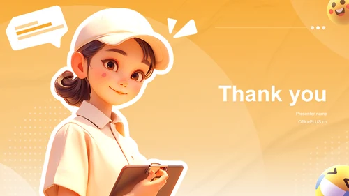橙色3D风客服礼仪培训PPT模板