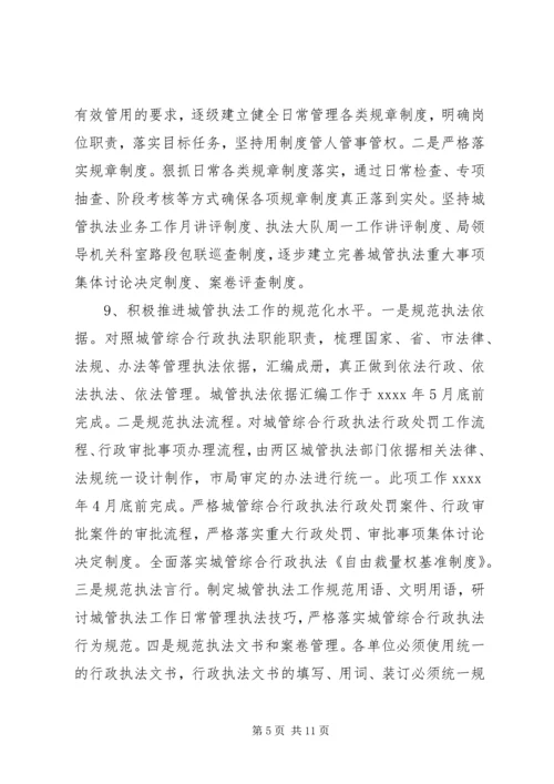 市城市管理综合行政执法局工作计划.docx