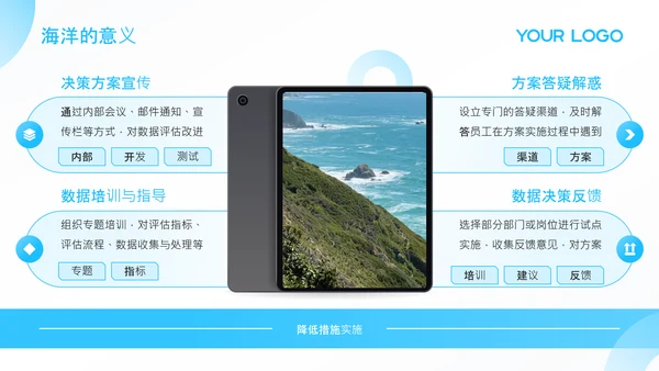 蓝色简约风PPT模板_世界海洋日科普活动PPT模板