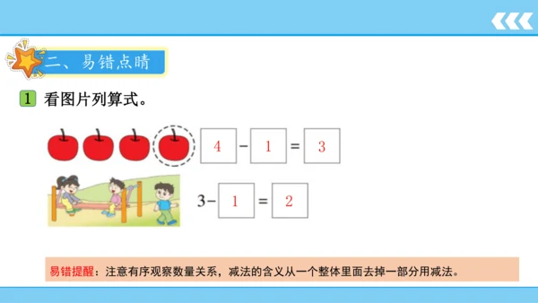 人教版数学一年级上册3 5以内数的认识和加减法第6课时 减法  课件（共20张PPT）