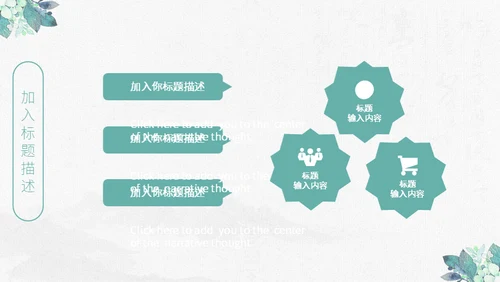 清新手绘植物古风工作总结通用PPT模板