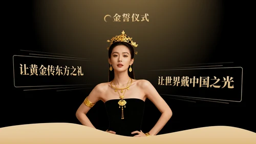 金色商务风黄金珠宝品牌发布会PPT模版