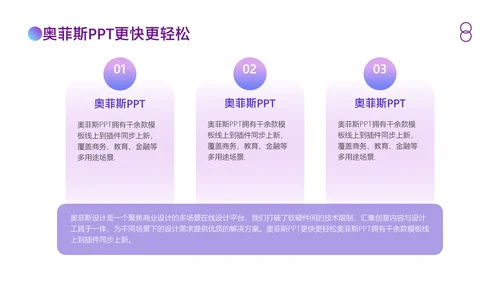 简约渐变风蓝紫工作汇报总结