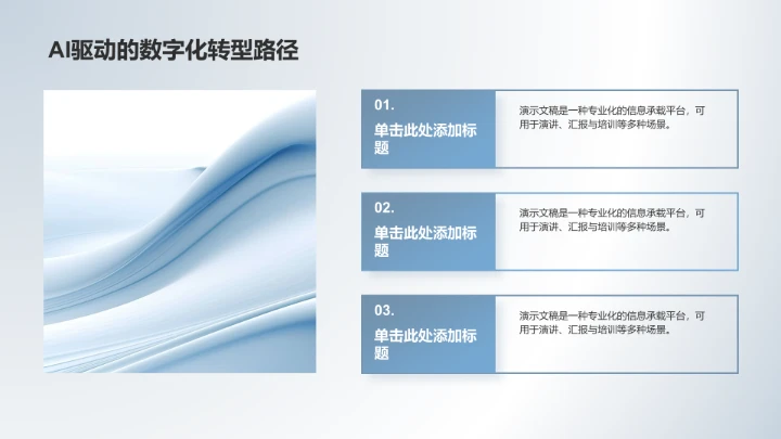AI驱动数字化
转型路径PPT 