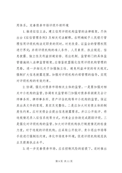 债券信用评级的问题及对策探索.docx