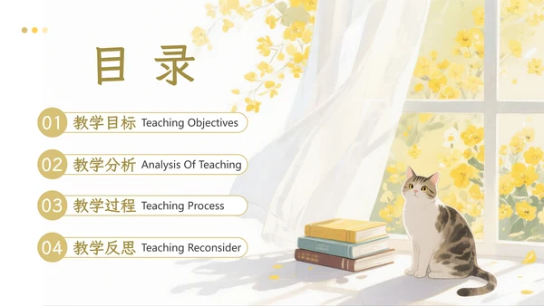 黄色小清新教学通用PPT模板