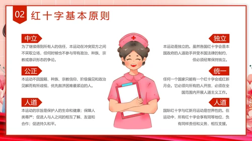 献爱心红十字会介绍PPT模板